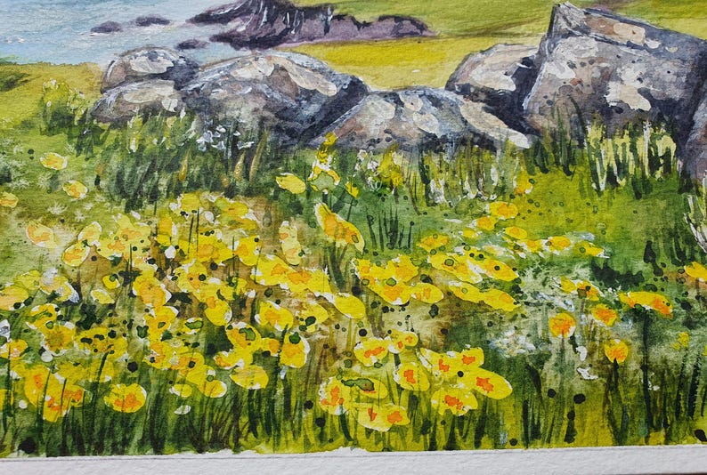 Dingle Peninsula Painting: Original Watercolor, Irish Coastal Art (8x10) by Desi Guteva image 3