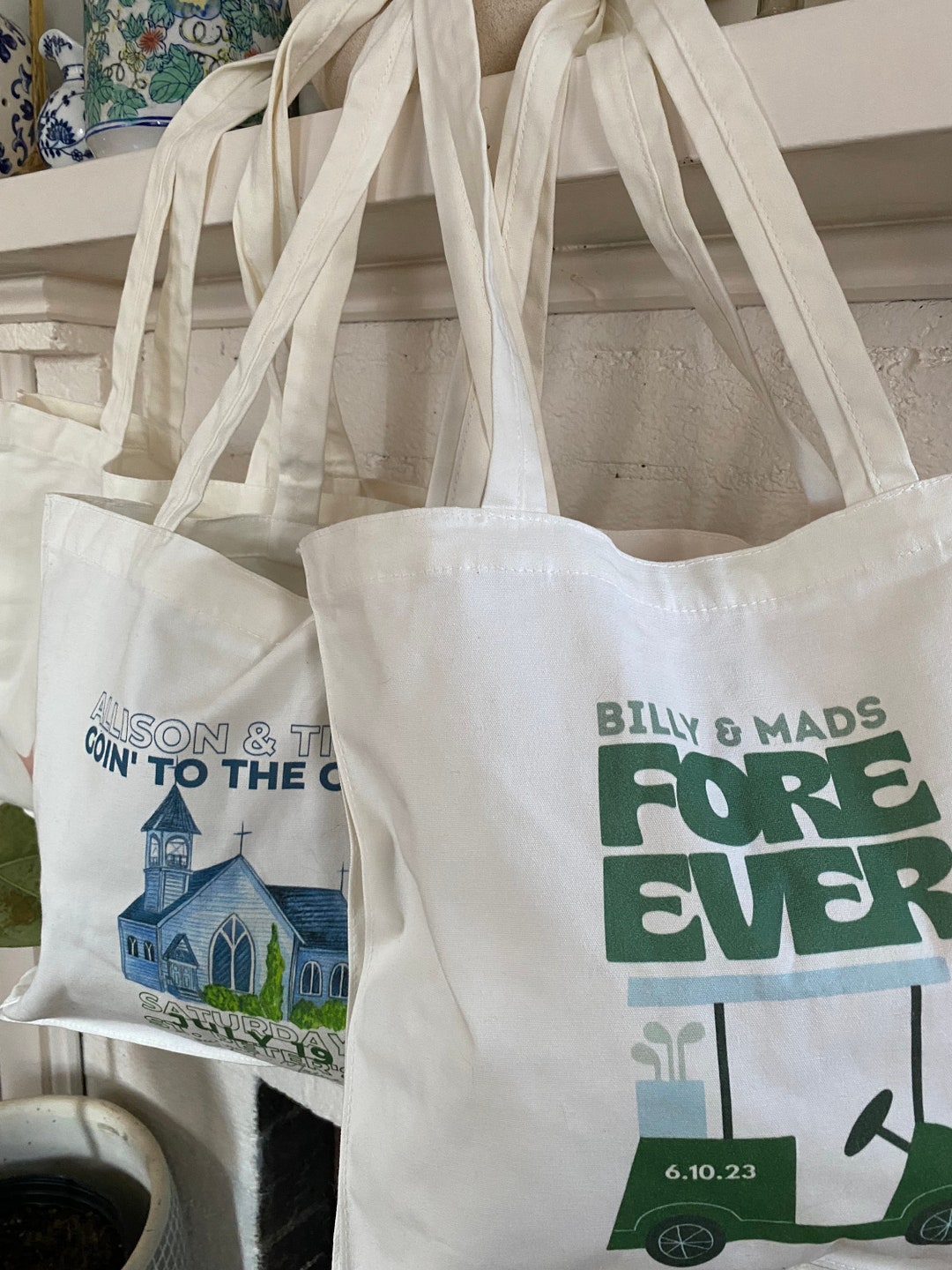 10pack Customized Wedding Bags Personalized Tote Bags for