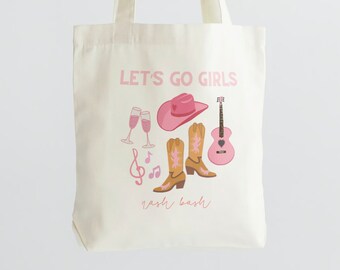 Nashville Bachelorette Cowgirl Tote Bag | Nash Bash Souvenir Welcome Bag with Customization