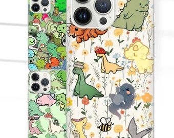 Dino Phone Case Dinosaur Cover for iPhone 16 Pro, 15, 14, 13, 12, 11, Google Pixel 9 Pro, 8, 7A, Samsung Galaxy S24 fe, A16, A55