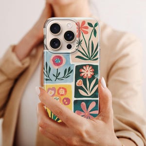 Patchwork Quilt Tile Grandma Chic Aesthetic Floral Boho Cute Spring Trendy Phone Case iPhone 15 14 13 12 Samsung Galaxy s24 s23 Pixel 8 7