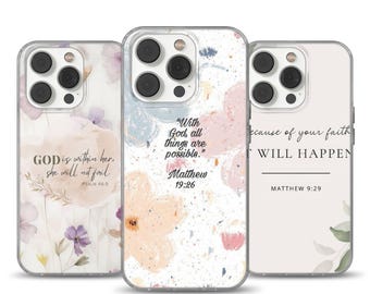 Bible Verse Art Phone Case: Jesus Quote Cover for iPhone 17Pro, 16, 15,14,13,12,Samsung S26,S25,S24,S23,Pixel 10,9