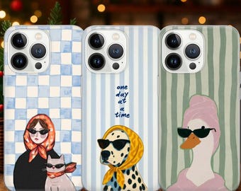 Funny animal Phone Case Cool duck style Dogs art cool Cover for Cover for iPhone 17Pro, 16, 15,14,13,12,Samsung S26,S25,S24,S23,Pixel 10,9