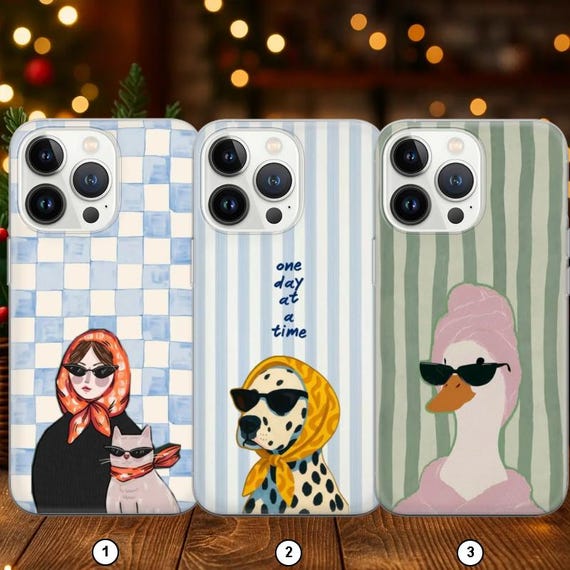 Funny animal Phone Case Cool duck style Dogs art cool Cover for iPhone 17e, 16e, 15, 14, 13, 12, 11, Google Pixel 9 Pro, 8, 7A, Samsung S25