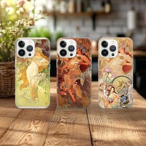 Alphonse mucha Phone Case Renaissance art Cover for iPhone 16e, 15, 14, 13, 12, 11, Google Pixel 9 Pro, 8, 7A, Samsung S25 edge, S24 FE, A71