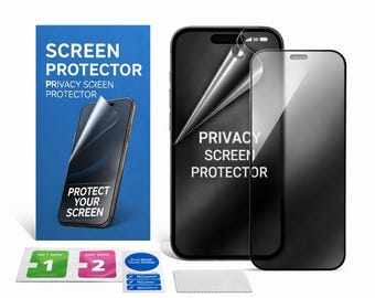 Protector de pantalla de privacidad compatible con Tpu No plástico iPhone 17, 16 Pro Max, iPhone 12, Samsung S25, A16, A56, corte compatible con fundas