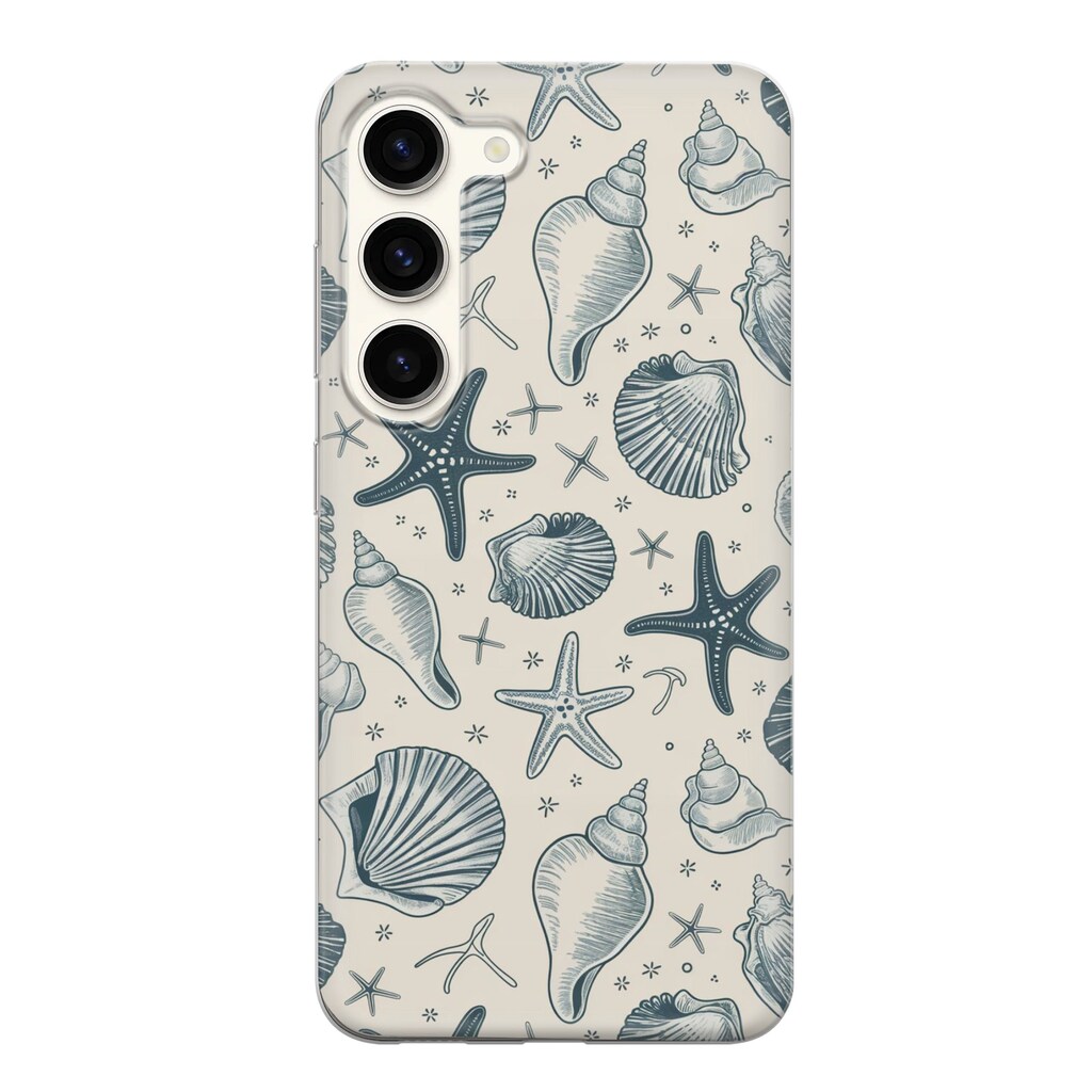 Custodia Trasparente Per IPhone 16 Con Conchiglie Blu - Design Oceanico, Antiurto, Angoli Rinforzati, Per Donna E Uomo