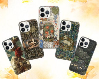 Mittelalterlicher Kern Handyhülle Castlecore Cover, für iPhone 16 Pro, 15, 14, 13, 12, 11, Google Pixel 9 Pro, 8, 7A, Samsung Galaxy S24 fe, A16, A55
