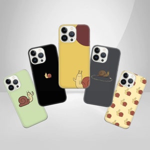 Custodia per telefono con lumaca selvatica carina, estetica minimalista, per iPhone 16 Pro, 15, 14, 13, 12, 11, Google Pixel 9 Pro, 8, 7A, Samsung Galaxy
