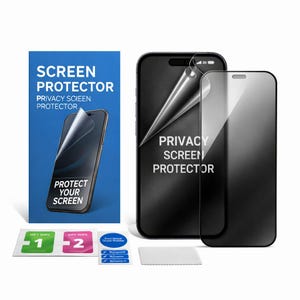 Película protetora de tela com privacidade, compatível com iPhone 17, 16e Pro Max, iPhone 12, Samsung S25 e Xiaomi, sem risco de arranhões. Recorte compatível com capas.