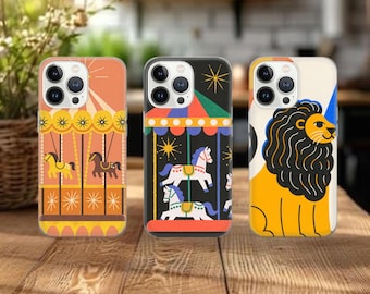 Vintage Circus Phone Case: Retro Party Design, Cover for iPhone, Samsung and Google Pixel 17,Air,pro max 16,15 14 13 s25,24 23 9,8pro 7