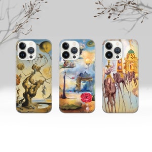 Salvador Dali phone case Fine art Cover for iPhone 16 Pro, 15, 14, 13, 12, 11, Google Pixel 9 Pro, 8, 7A, Samsung Galaxy S24 fe, A16, A55