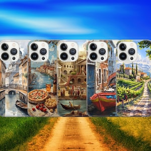 Italy summer art Phone Case Rome Cover for iPhone 16 Pro, 15, 14, 13, 12, 11, Google Pixel 9 Pro, 8, 7A, Samsung Galaxy S24 fe, A16, A55