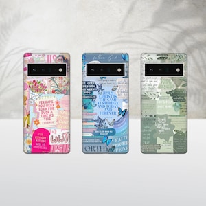 Google Pixel Bible verse Phone Case Jesus collage Cover for Pixel 9 Pro 8 7A, Samsung S24FE  S23 ultra A55  A16  iPhone 16 15 12 XR