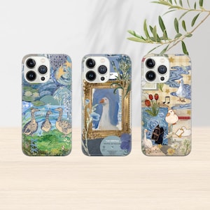 Cute duck  Phone Case Aesthetic goose Cover for iPhone 16 Pro, 15, 14, 13, 12, 11, Google Pixel 9 Pro, 8, 7A, Samsung Galaxy S24 fe, A16, A5