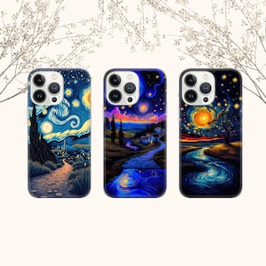 Van Gogh art phone case  paintings Cover for iPhone 16e, 17 15 14 Pro Max, iPhone 13, Samsung S25 Edge samsug A 52, A16,  Pixel 10, 9A  8 7