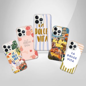 Coque La dolce vita Coquette Italie Coque pour iPhone 16 Pro, 15, 14, 13, 12, 11, Google Pixel 9 Pro, 8, 7A, Samsung Galaxy S24 fe, A16,
