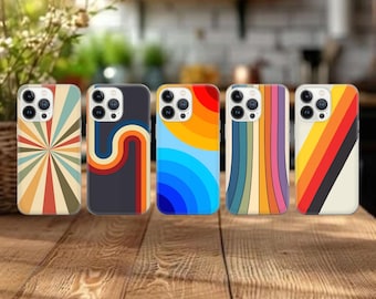 Retro Stripes Phone Case: Vintage Style  Rubber Cover for iPhone 17Pro, 16, 15,14,13,12,Samsung S26,S25,S24,S23,Pixel 10,9