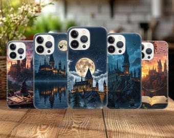 Fantasy Castle Phone Case Wizard Magic Book lover Landscape style,unique iPhone 17Pro, 16, 15,14,13,12,Samsung S26,S25,S24,S23,Pixel 10,9