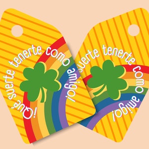 Etiquetas imprimibles para regalos San Valentin. Qué suerte tenerte como amigo. Descarga Digital. Regalos Escuela. San Valentin en el cole