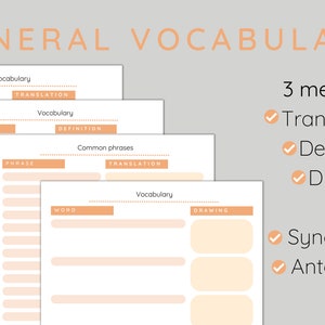 Language learning notebook. Language learning planner. Digital & printable. Korean, Chinese, Japanese, French, Arabic, Spanish, German zdjęcie 5
