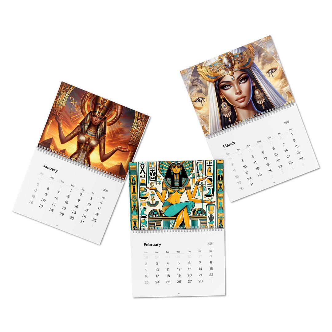 Wall Calendar, Egyptian Goddess Calendar 2025, Ancient Egypt Art