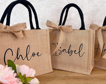 Bolsa de yute personalizada para dama de honor, regalo de boda personalizado