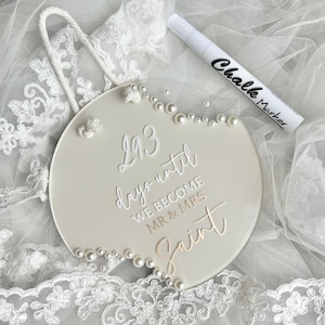 Wedding Countdown, Mr & Mrs Countdown, Engagement Countdown Gift, Personalised Engagement Plaque, Engagement Gift, Days until we say I do
