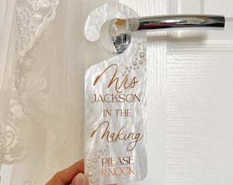 Bride Door Hanger, Bridal Suite Sign, Gift for Bride, Bridal Shower Gift, Bride Getting Ready Hanger, Wedding Hotel Do Not Disturb, Wedding