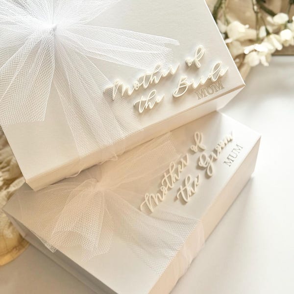 Caja de regalo personalizada para la madre de la novia, caja de regalo personalizada para la madre del novio