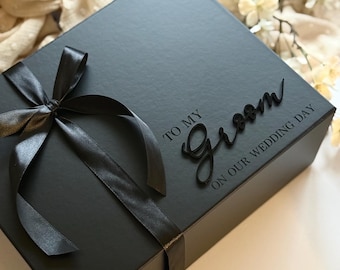 Personalisierte Bräutigam Geschenkbox , Schwarze Geschenkbox