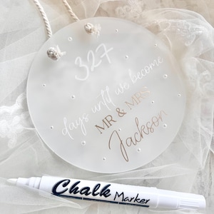 Wedding Countdown, Mr & Mrs Countdown, Engagement Countdown Gift, Personalised Engagement Plaque, Engagement Gift, Days until we say I do