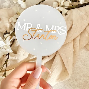 Wedding Cake, Wedding Cake Topper, Acrylic Cake Topper, Mr & Mrs Cake Topper, Personalised Cake Sign, Cake Charm, Wedding Decor