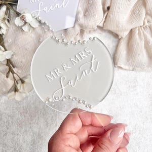 Wedding Cake, Wedding Cake Topper, Acrylic Cake Topper, Mr & Mrs Cake Topper, Personalised Cake Sign, Cake Charm, Wedding Decor