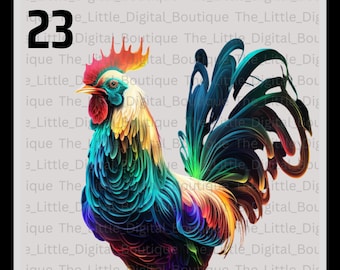 Loteria Motiv: El Gallo (Neon) - Hahn