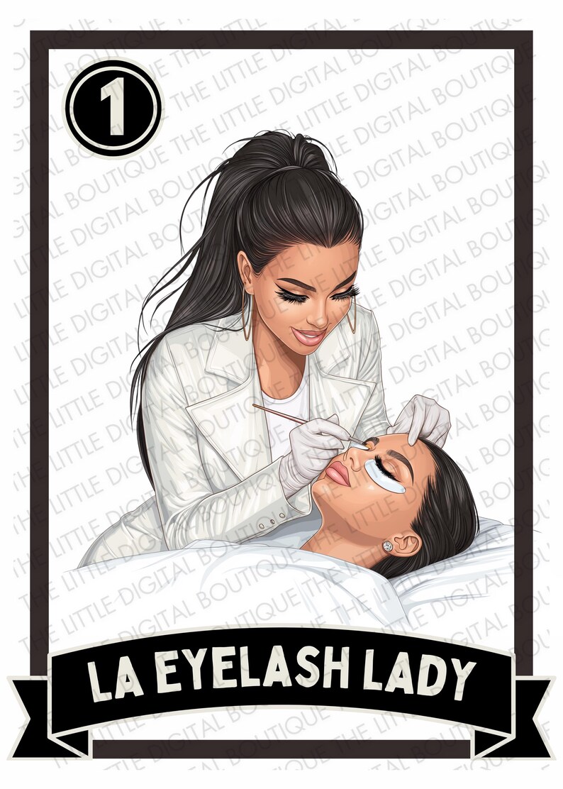 Receiving Lashes Loteria: La Eyelash Lady - 3000 X 4200 Px - Etsy