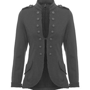 kurzer Langarm Knopf Blazer Jacke Frauen Mantel karneval karnevalskostüm Bürojacke Anzug Jacke Frauen Kleider Herbst Blazer Weste Fischgrat dunkelgrau