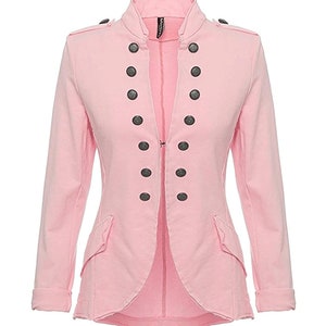 kurzer Langarm Knopf Blazer Jacke Frauen Mantel karneval karnevalskostüm Bürojacke Anzug Jacke Frauen Kleider Herbst Blazer Weste Fischgrat rosa