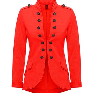 kurzer Langarm Knopf Blazer Jacke Frauen Mantel karneval karnevalskostüm Bürojacke Anzug Jacke Frauen Kleider Herbst Blazer Weste Fischgrat rot