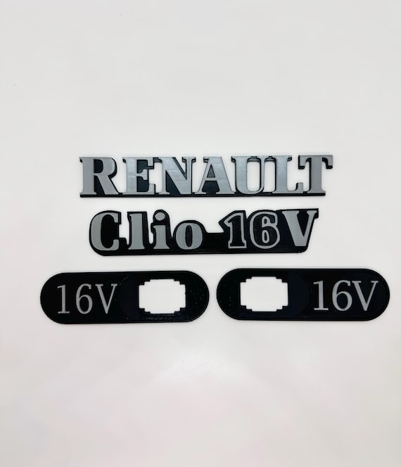 Renault Clio 16V emblem | Renault Clio 16V Badge Emblem | 3D Printed Anagram | Classic Car Badge