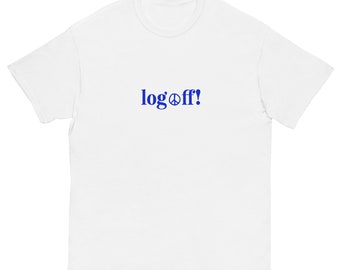 Déconnectez-vous du t-shirt signe de paix auto-soins