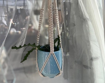 Colgador de plantas de doble nudo cuadrado sin borla