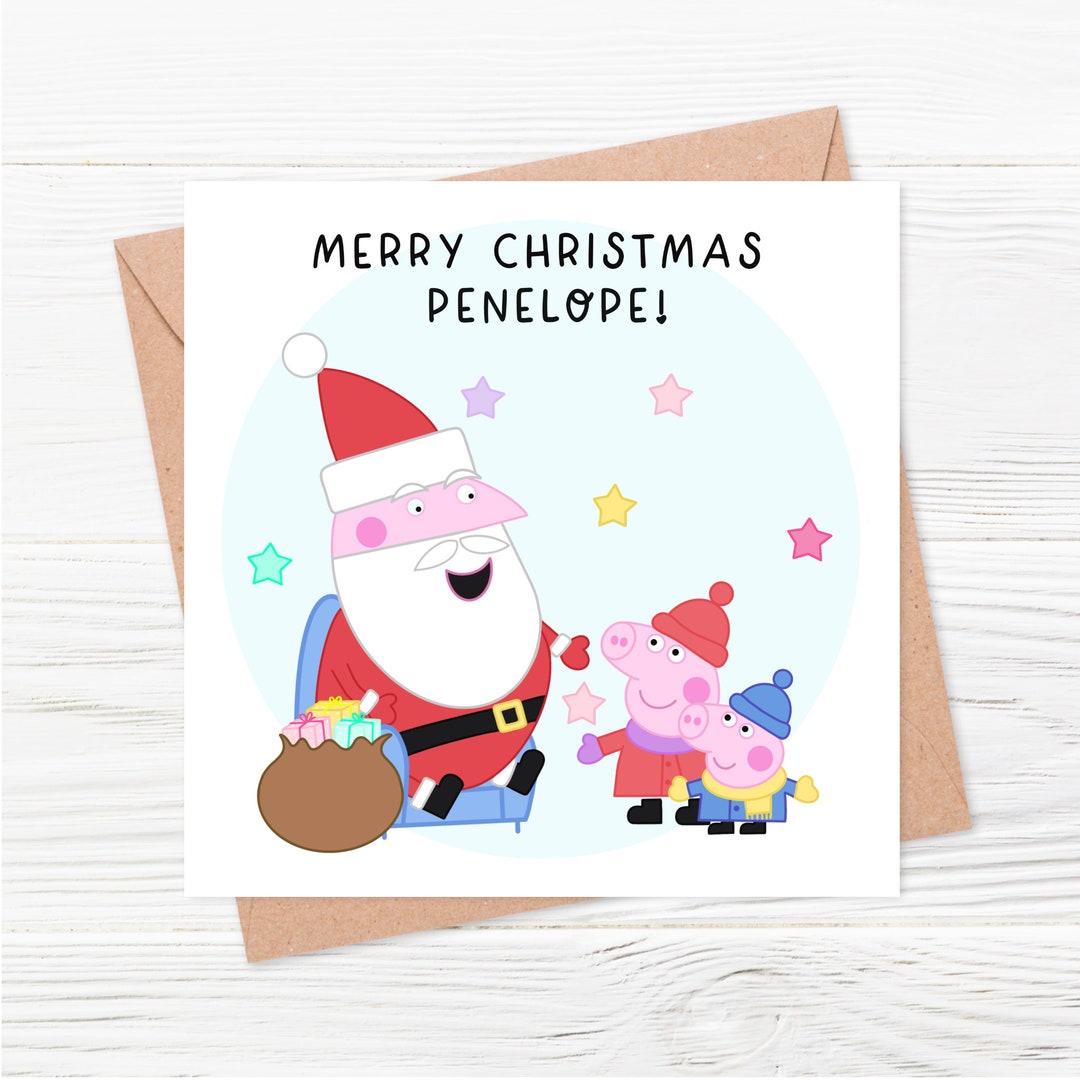 personalised-peppa-pig-christmas-card-childrens-name-etsy-uk
