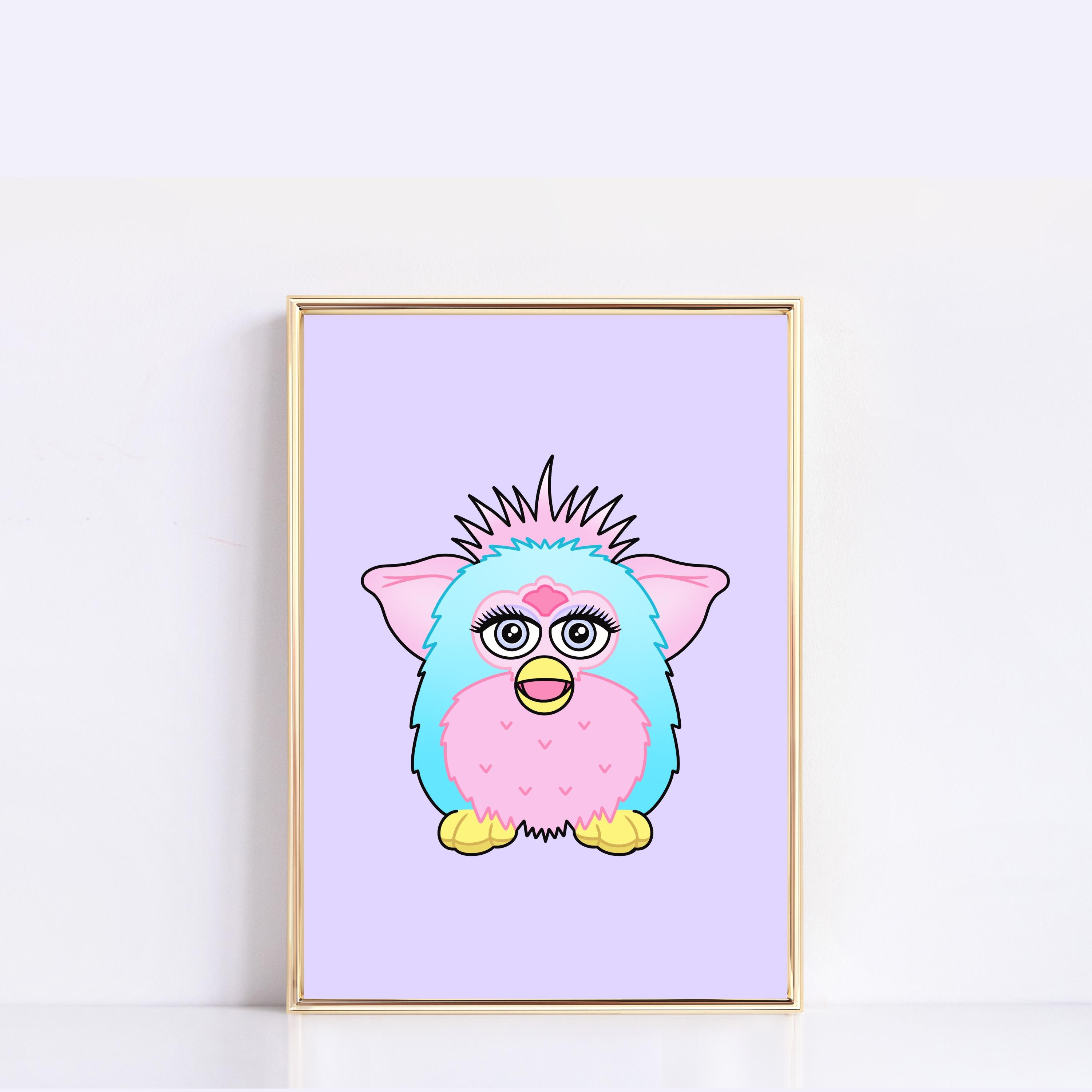 90s Furby Wall Print | A4 | Nineties Poster | Bold | Bright