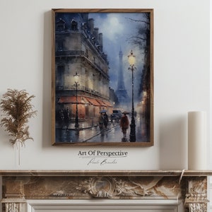 Paris Straßenszene Ölgemälde: Vintage Französische Architektur (Printable Download)