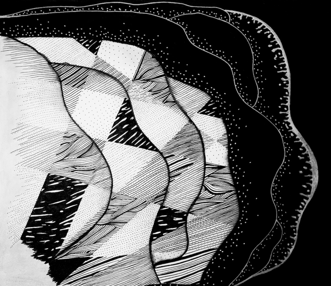 Waves Drawing Wave Drawing Patterns Paterns Ink-ink - Etsy