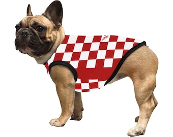 Croatian Checkered Dog Tank Top: Polyester Pet Clothes
