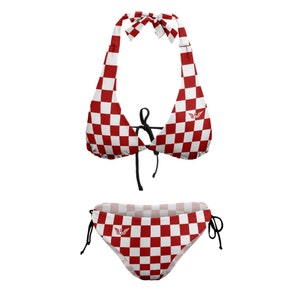Traje de baño de bikini para mujer / Bikini de verano para chica sexy / Bikini de estilo croata / Traje de baño / Traje de baño para mujer / Bikini a cuadros / Regalo croata imagen 8