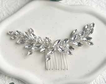 Bridal hair accessories, rhinestone hair comb, silver, wedding jewelry, high-quality bridal hair jewelry, bridal hairstyle, bridal jewelry