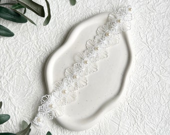 Jarretière, dentelle, blanc avec perles, bijoux de mariée, accessoires de mariée, floral de mariage, accessoire de mariée, bijoux de jambe